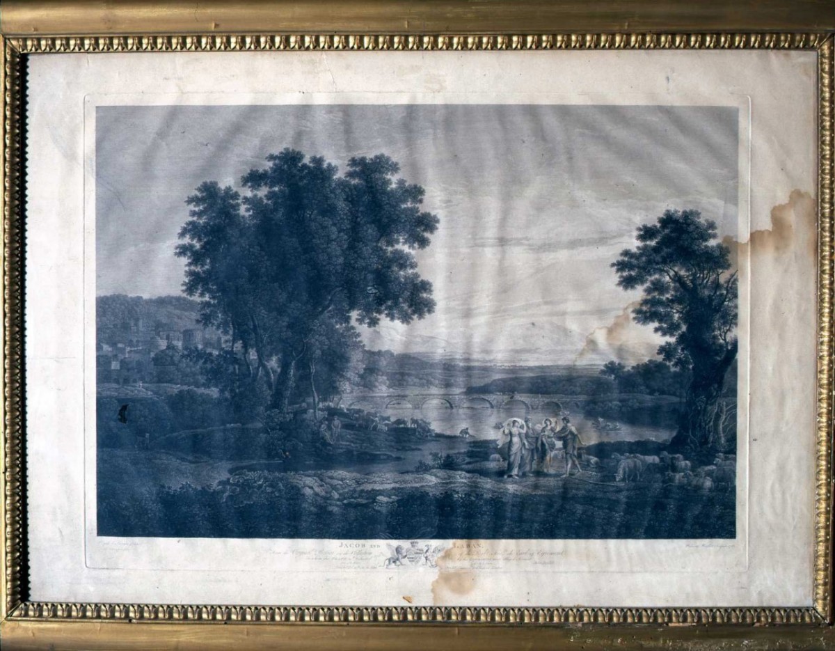 Giacobbe e le figlie di Labano (stampa) di Gellée Claude detto Claude Lorrain, Farington Joseph, Woollet William (sec. XVIII)