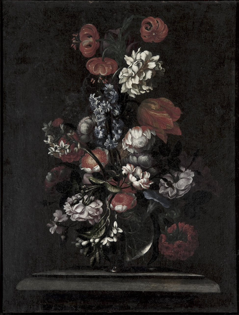 vaso con fiori (dipinto) - ambito italiano (ultimo quarto sec. XVII)