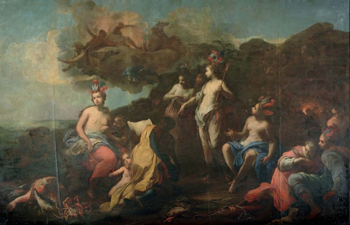 allegorie dei quattro continenti: America (dipinto) di Sagrestani Giovanni Camillo (sec. XVIII)