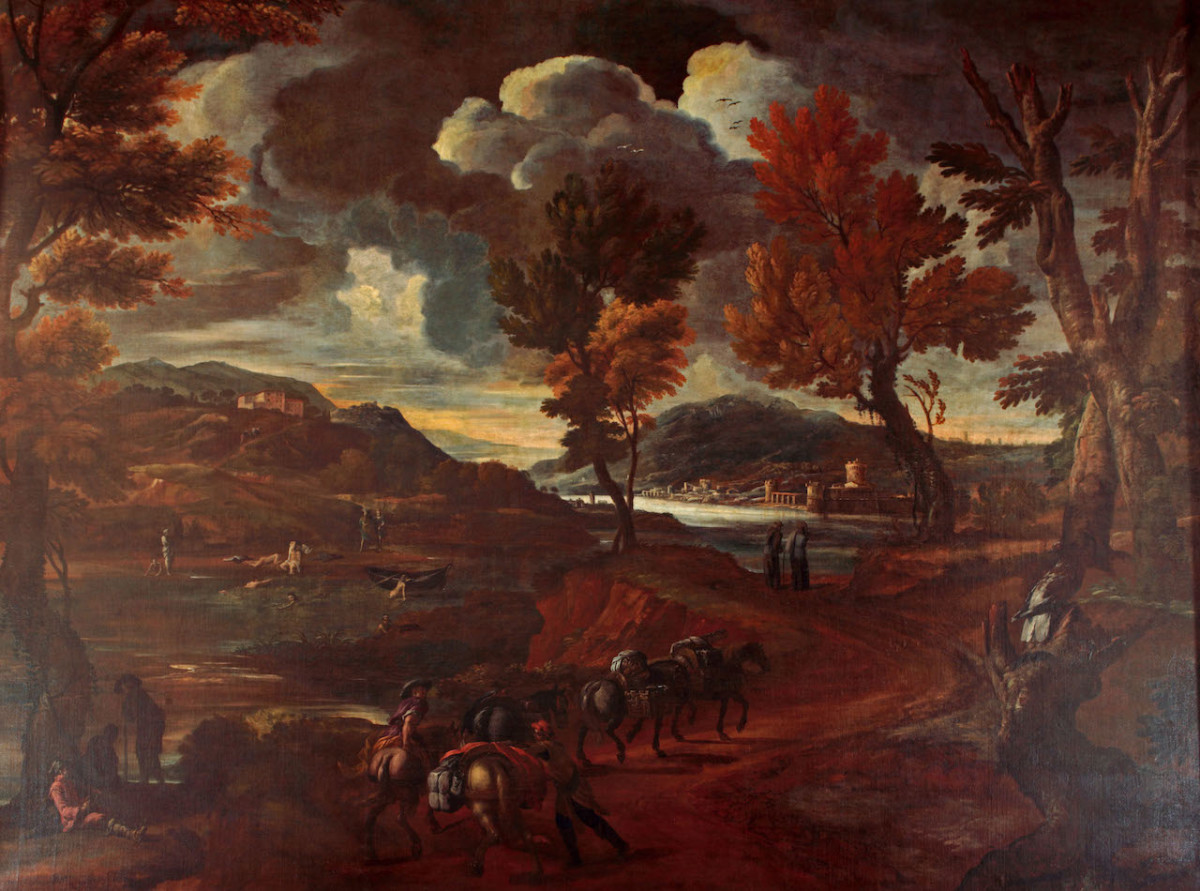 paesaggio (dipinto) di Giusti Antonio, Onofri Crescenzio (sec. XVIII)