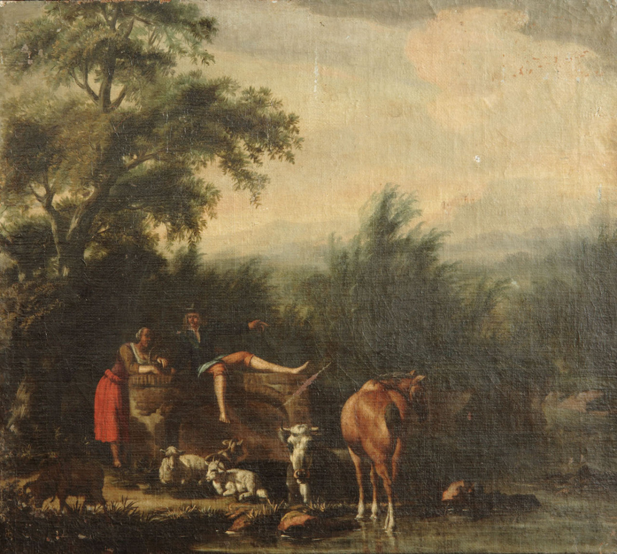 paesaggio (dipinto) - ambito fiammingo (inizio sec. XVIII)