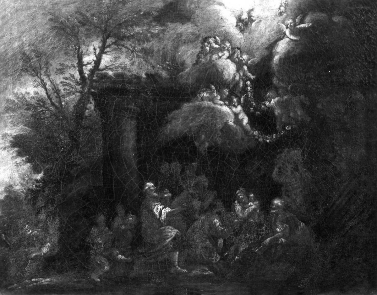 adorazione dei Re Magi (dipinto) di Lauri Filippo (attribuito) (seconda metà sec. XVII)