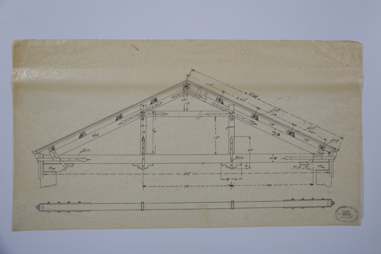 disegno architettonico, Capriata della basilica di San Giovanni Evangelista di Ravenna di Anonimo italiano (XX)