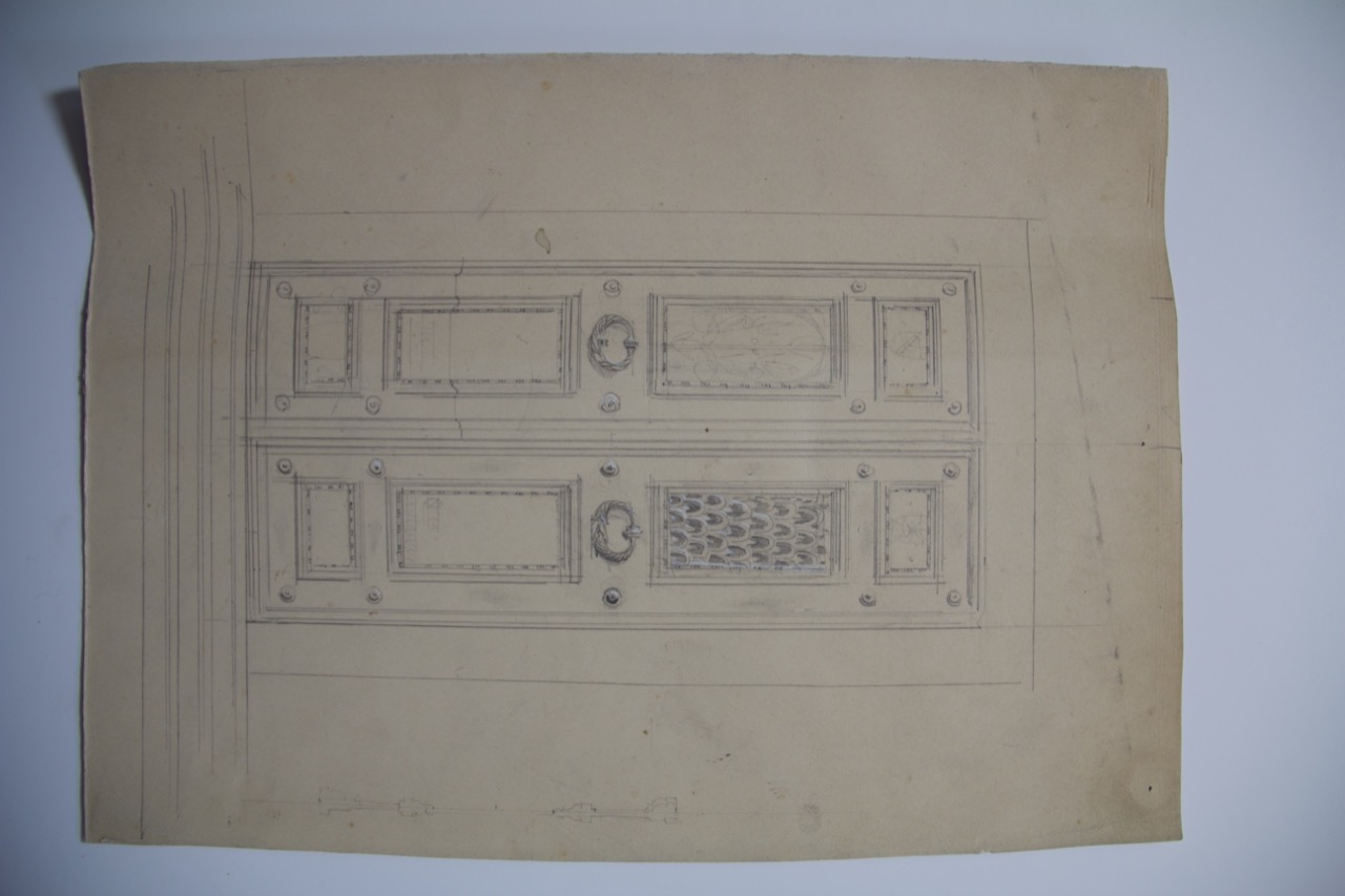 disegno architettonico, Porta di ingresso della tomba di Dante di Ravenna di Anonimo italiano (XX)