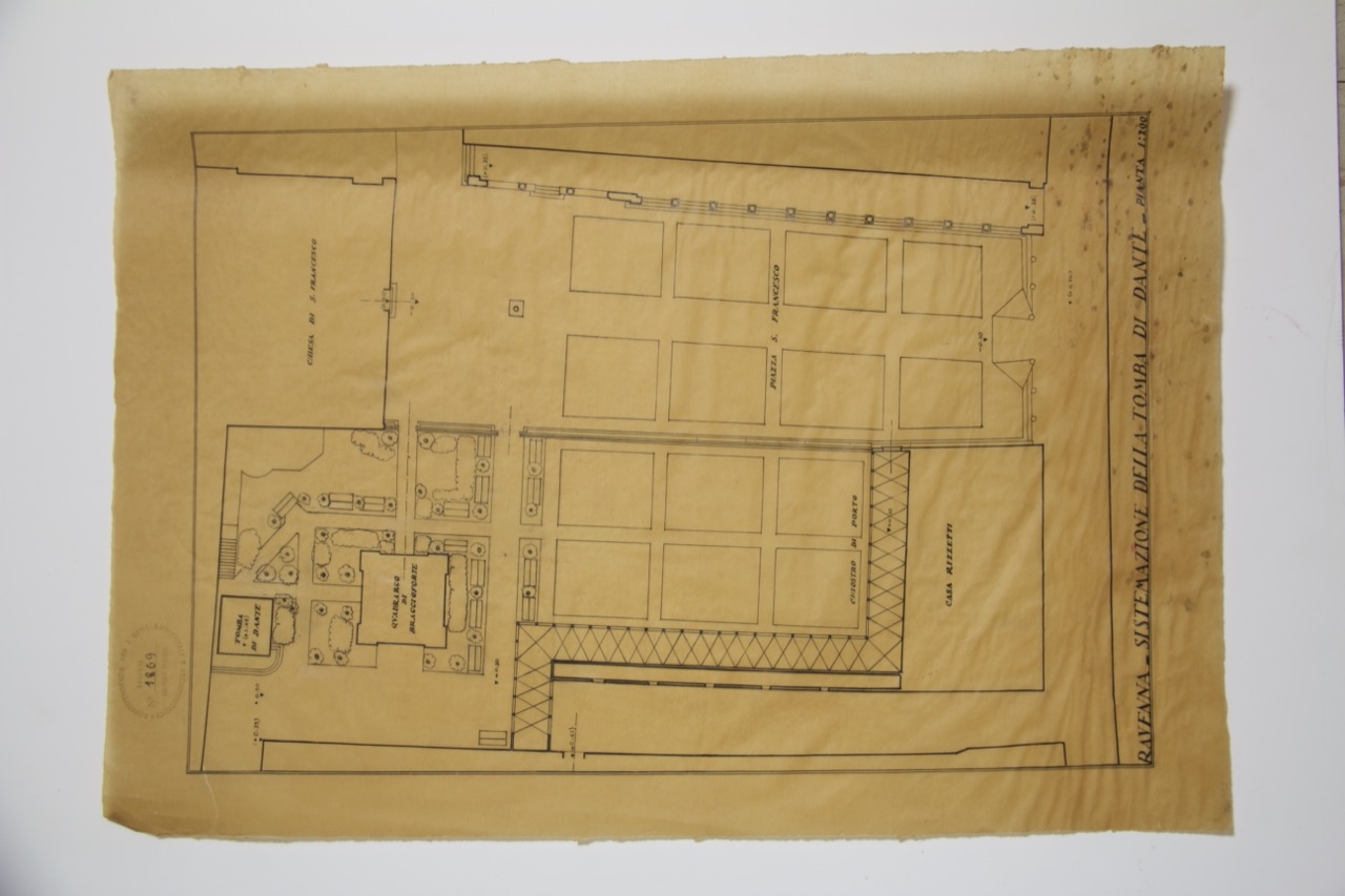 disegno architettonico, Sistemazione della tomba di Dante di Ravenna di Anonimo italiano (XX)