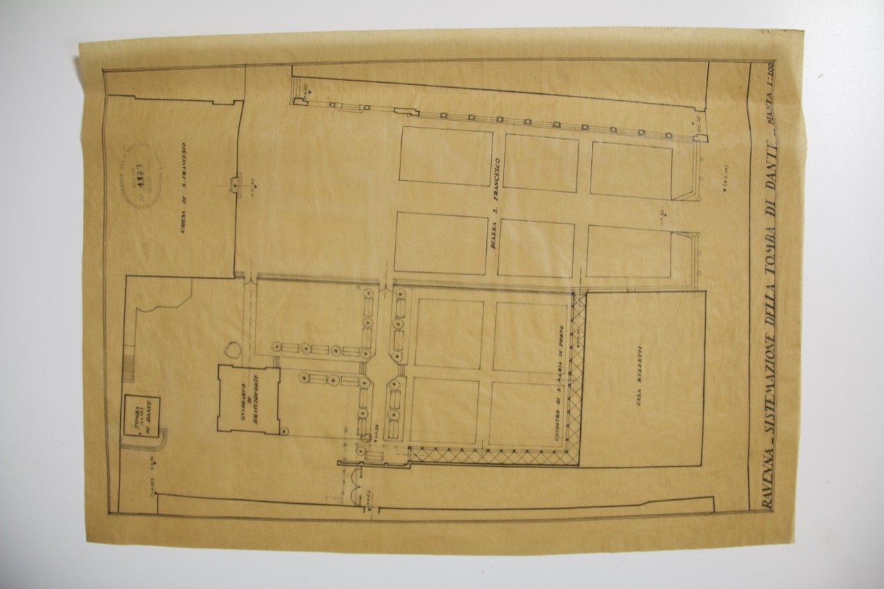 disegno architettonico, Sistemazione della Tomba di Dante nella zona dantesca di Ravenna di Anonimo italiano (XX)