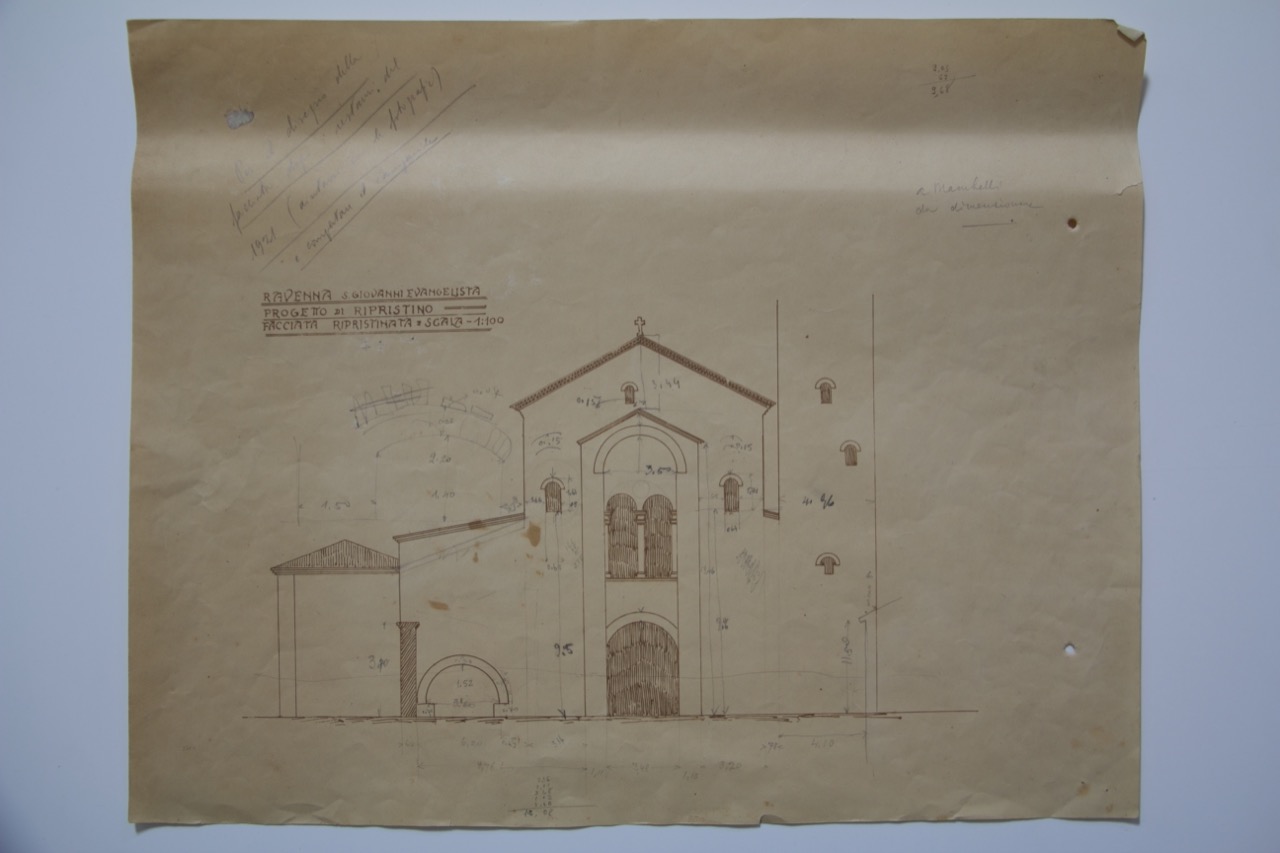 stampa fotomeccanica, Progetto di ripristino della facciata della basilica di San Giovanni Evangelista di Ravenna di Anonimo italiano (XX)