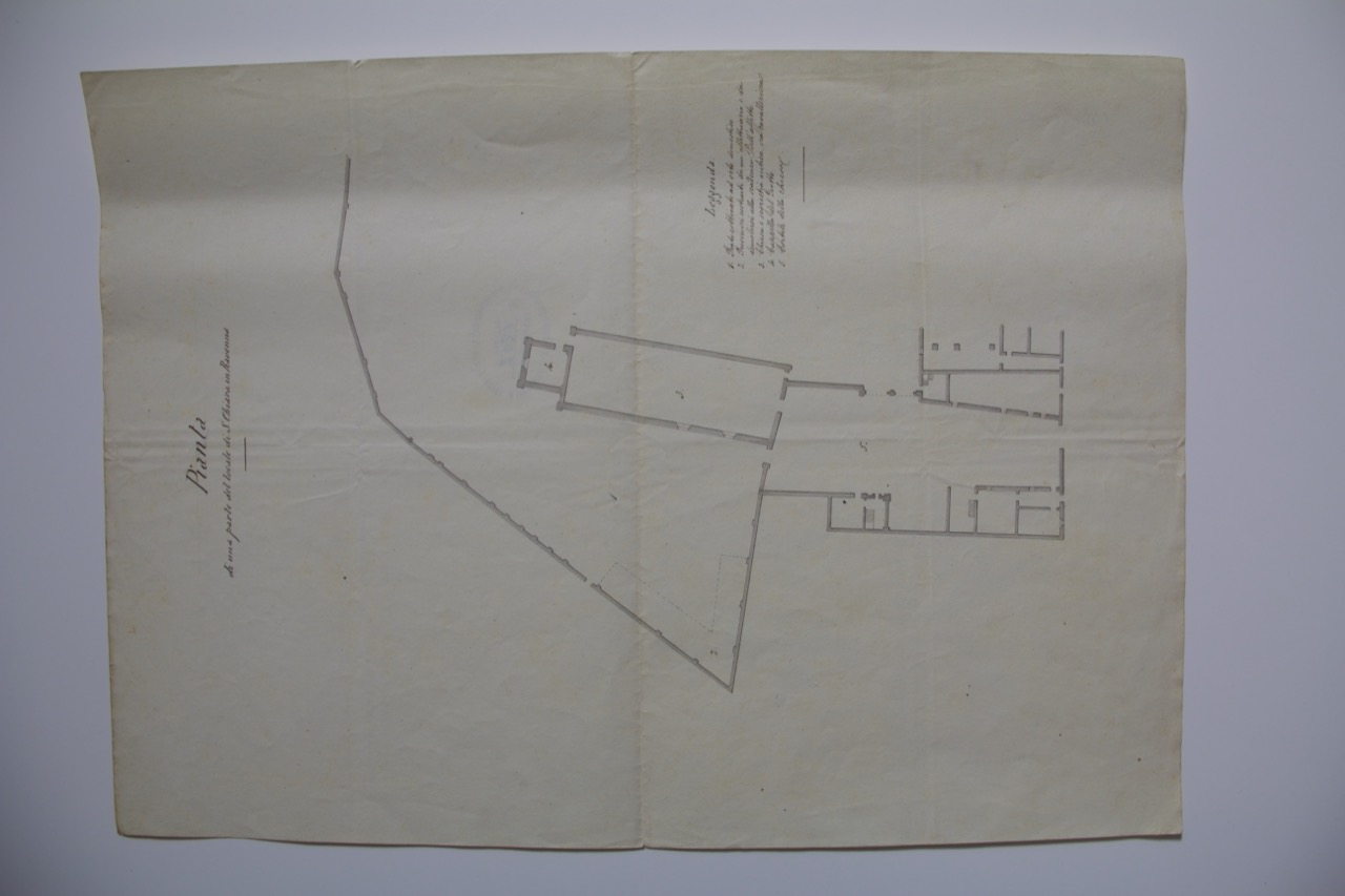 disegno architettonico, Pianta della Chiesa di Santa Chiara di Ravenna di Anonimo italiano (XIX-XX)