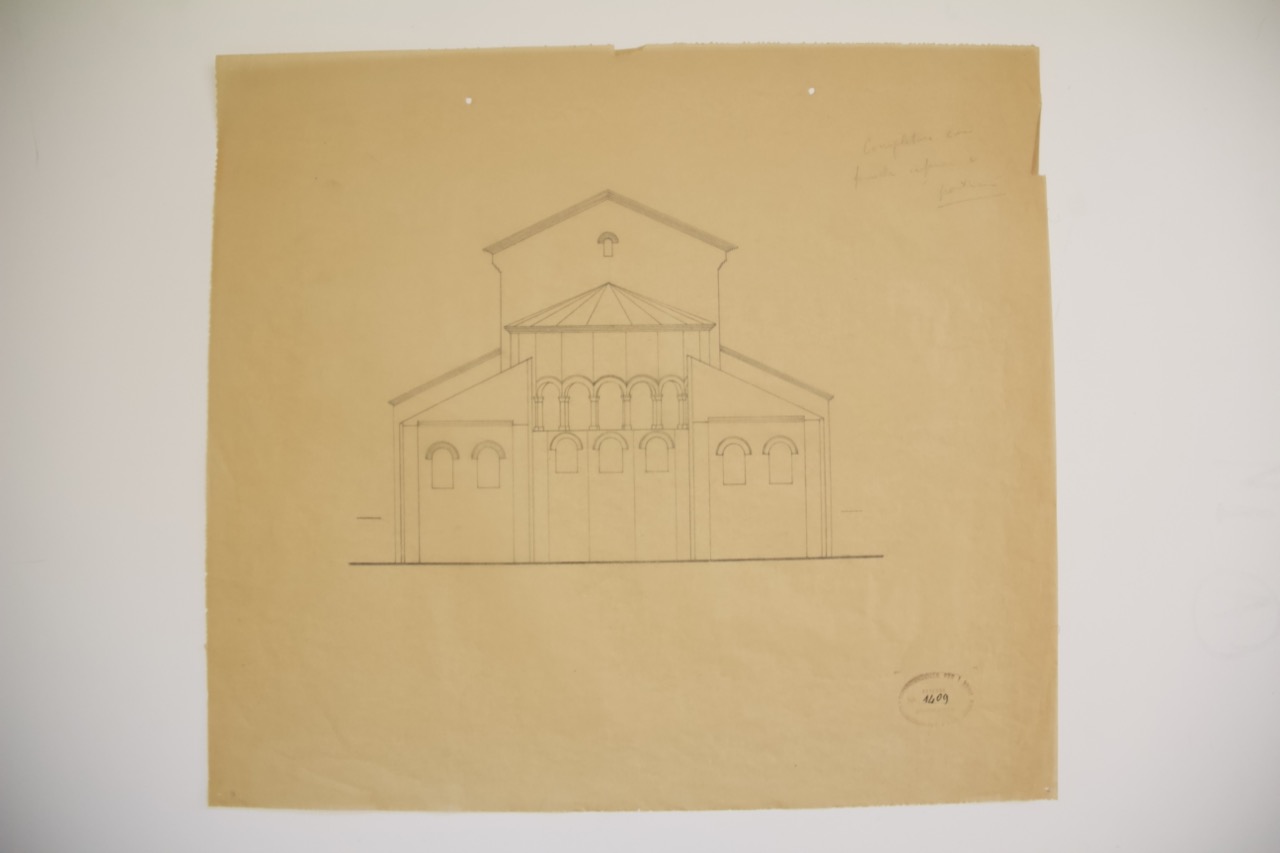 disegno architettonico, Progetto absidale della basilica di San Giovanni Evangelista di Ravenna di Anonimo italiano (XX)