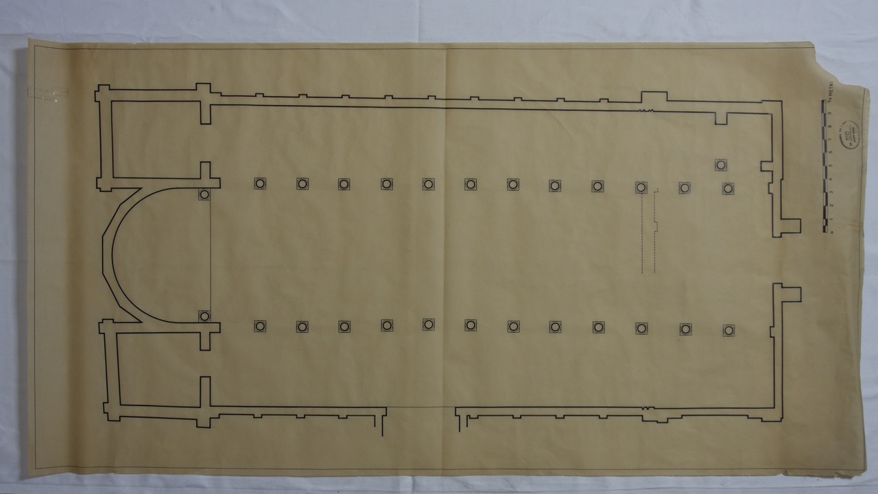 disegno architettonico, Pianta della basilica di San Giovanni Evangelista di Ravenna di Anonimo italiano (XX)