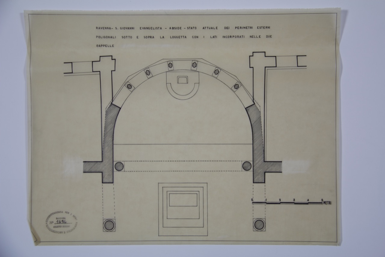 disegno architettonico, Abside della basilica di San Giovanni Evangelista di Ravenna di Anonimo italiano (XX)