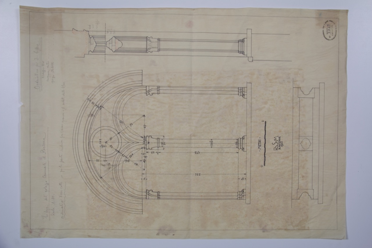 disegno architettonico, Bifora del Palazzo Comunale di Ravenna di Anonimo italiano (XX)