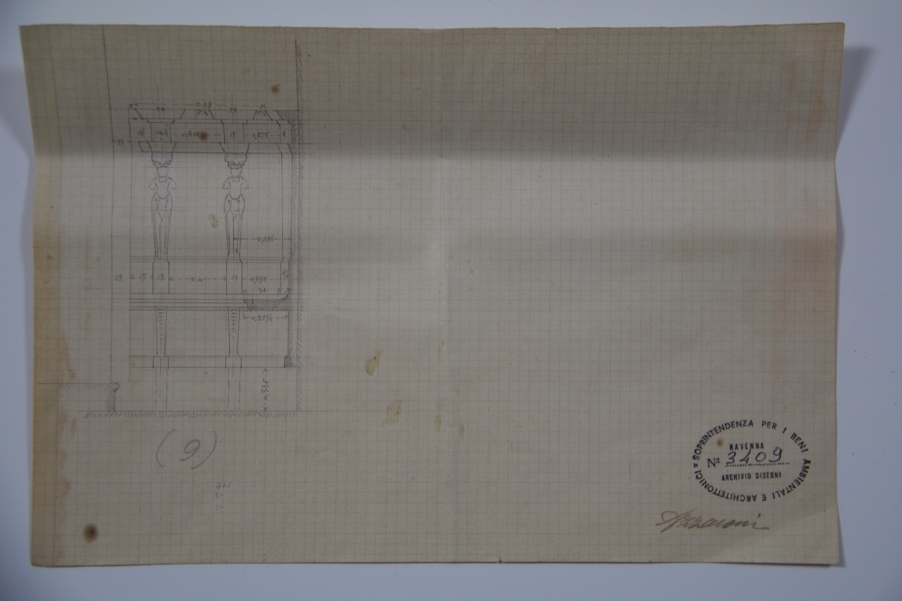 disegno architettonico, Scanni della Sala del Consiglio del Palazzo Comunale di Ravenna di Azzaroni, Alessandro (XX)