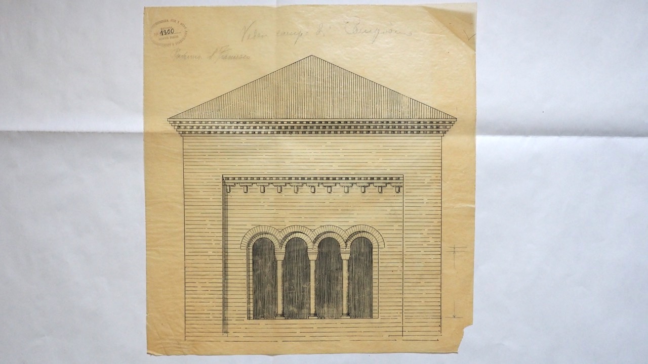 disegno architettonico, Quadrifora del campanile della basilica di San Francesco di Ravenna di Anonimo italiano (XX)