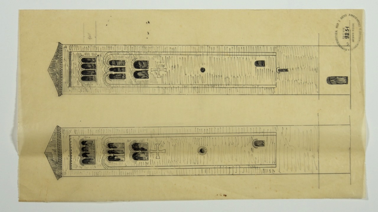 disegno architettonico, Facce del campanile della basilica di San Francesco di Ravenna di Anonimo italiano (XX)