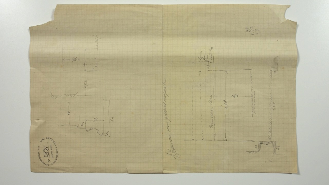 disegno architettonico, Rilievi dello scavo presso il campanile della basilica di San Francesco di Ravenna di Azzaroni, Alessandro (XX)