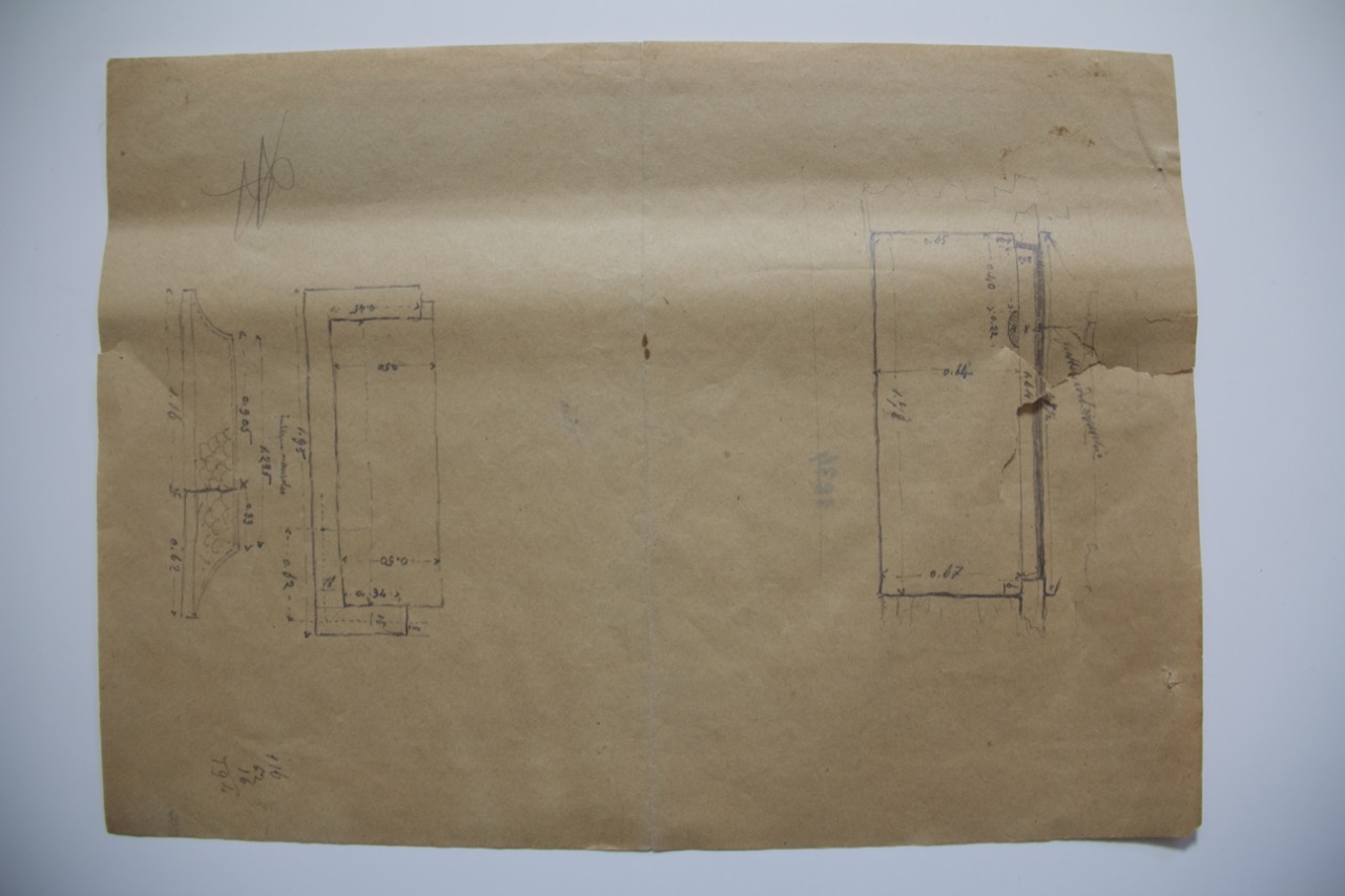 disegno architettonico, Rilievo del sarcofago della Tomba di Dante di Ravenna di Azzaroni, Alessandro (XX)