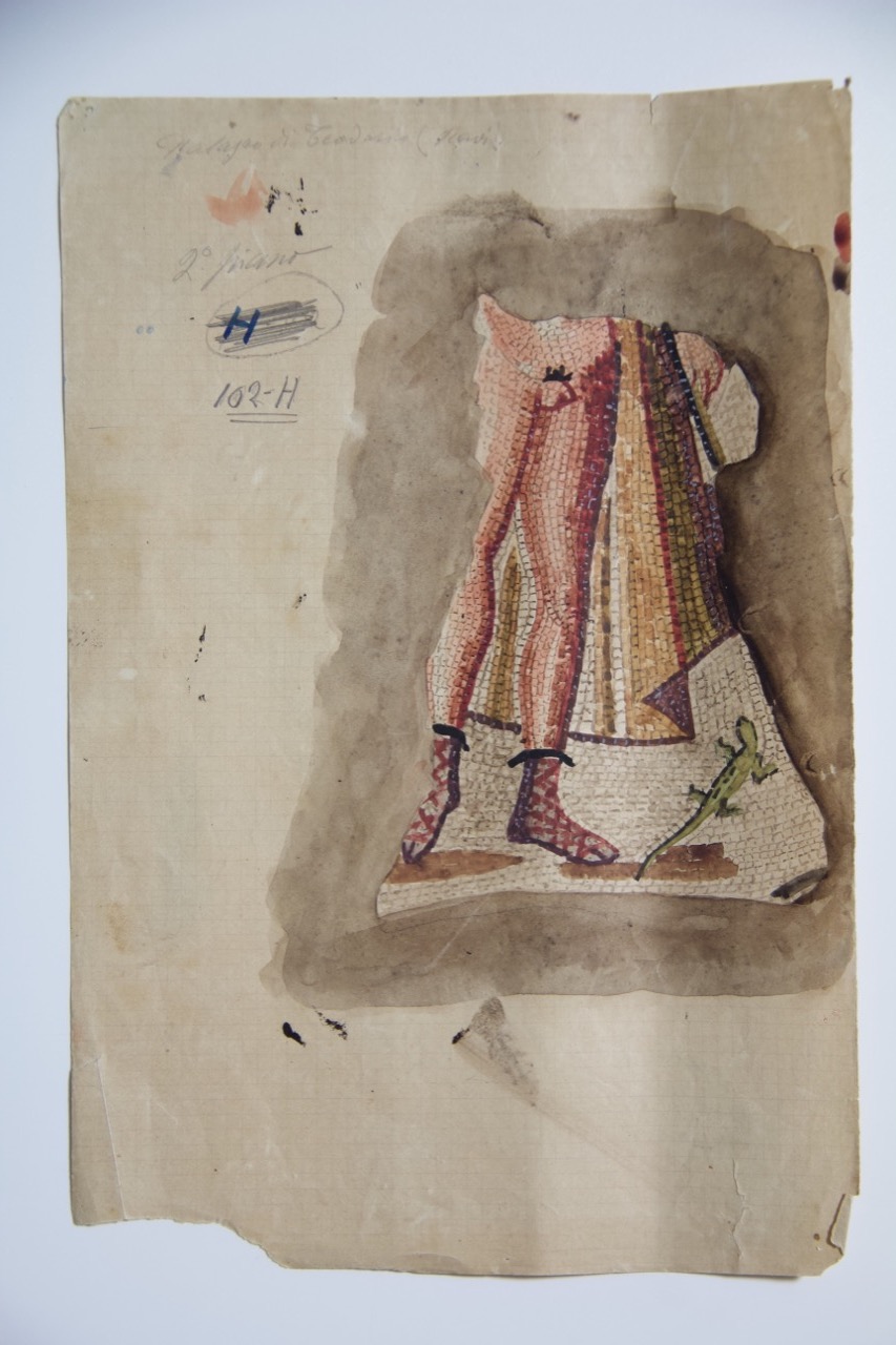 disegno architettonico, Rilievi di lacerto musivo del palazzo di Teodorico di Ravenna - 2° piano di Azzaroni, Alessandro (XX)