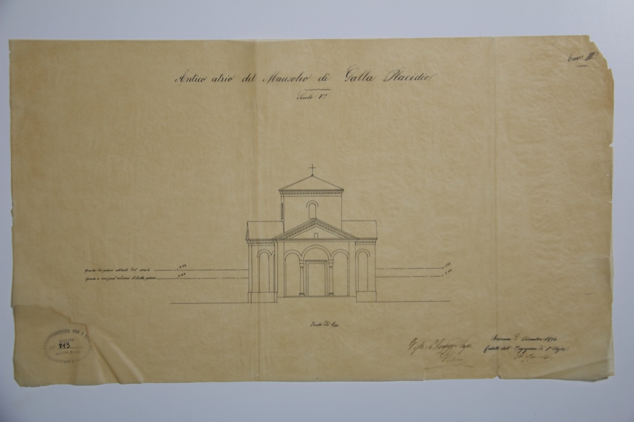 disegno architettonico, Antico atrio del Mausoleo di Galla Placidia di Ravenna di Ranuzzi, Alessandro (XIX)