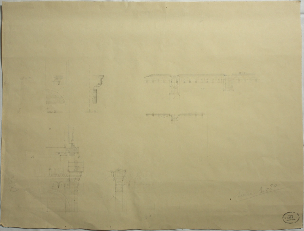 disegno architettonico, Progetti della abbazia di San Mercuriale di Forlì di Anonimo italiano (XIX-XX)