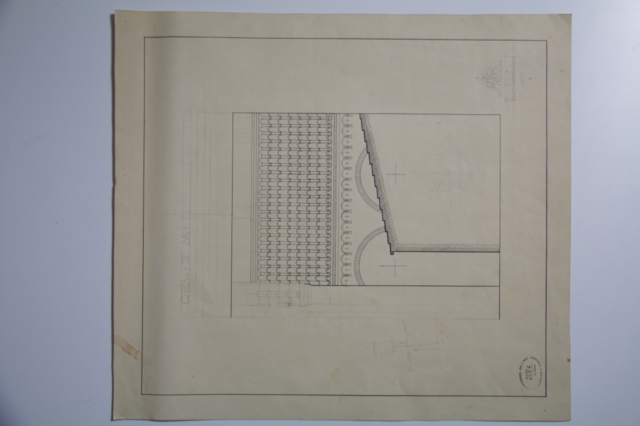 disegno architettonico, Fianco della abbazia di San Mercuriale di Forlì di Anonimo italiano (XIX-XX)