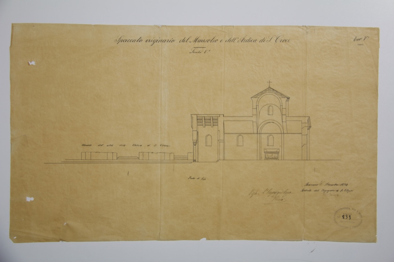 disegno architettonico, Spaccato originario del Mausoleo di Galla Placidia di Ravenna di Ranuzzi, Alessandro (XIX)