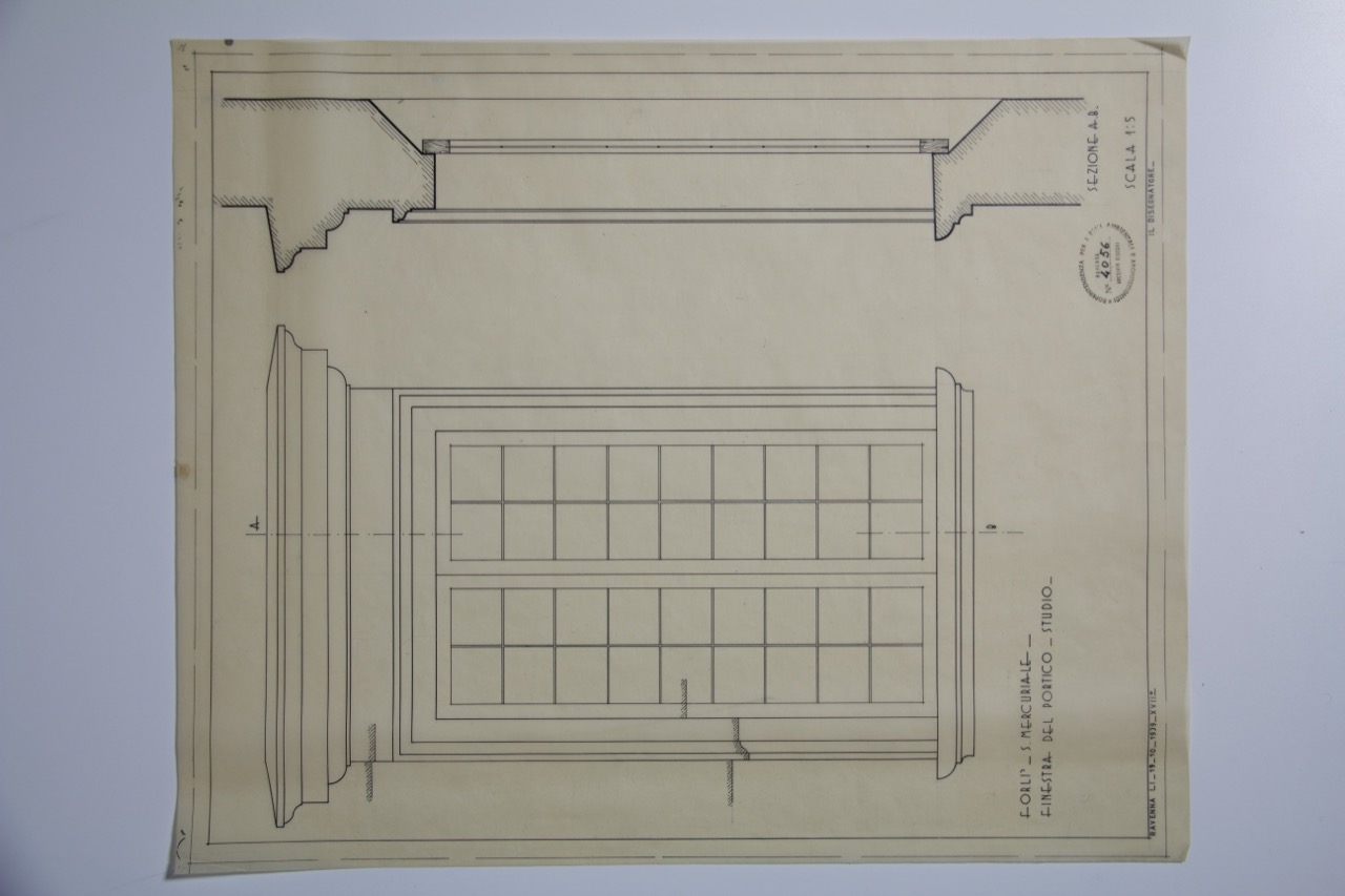 disegno architettonico, Finestra del portico della abbazia di San Mercuriale di Forlì di Tamburini, Aldo (XX)