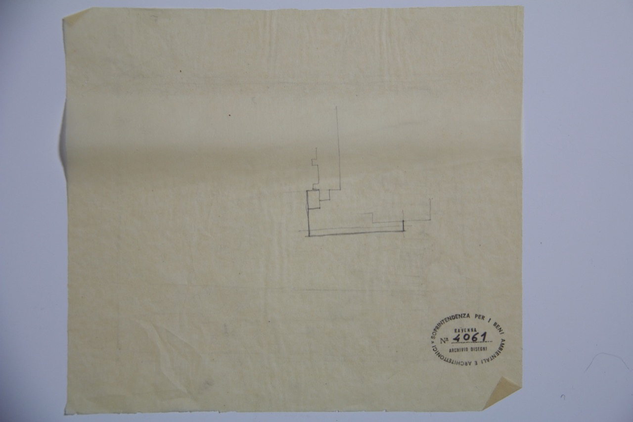 disegno architettonico, Pilastro laterale della facciata della abbazia di San Mercuriale di Forlì di Anonimo italiano (XIX-XX)