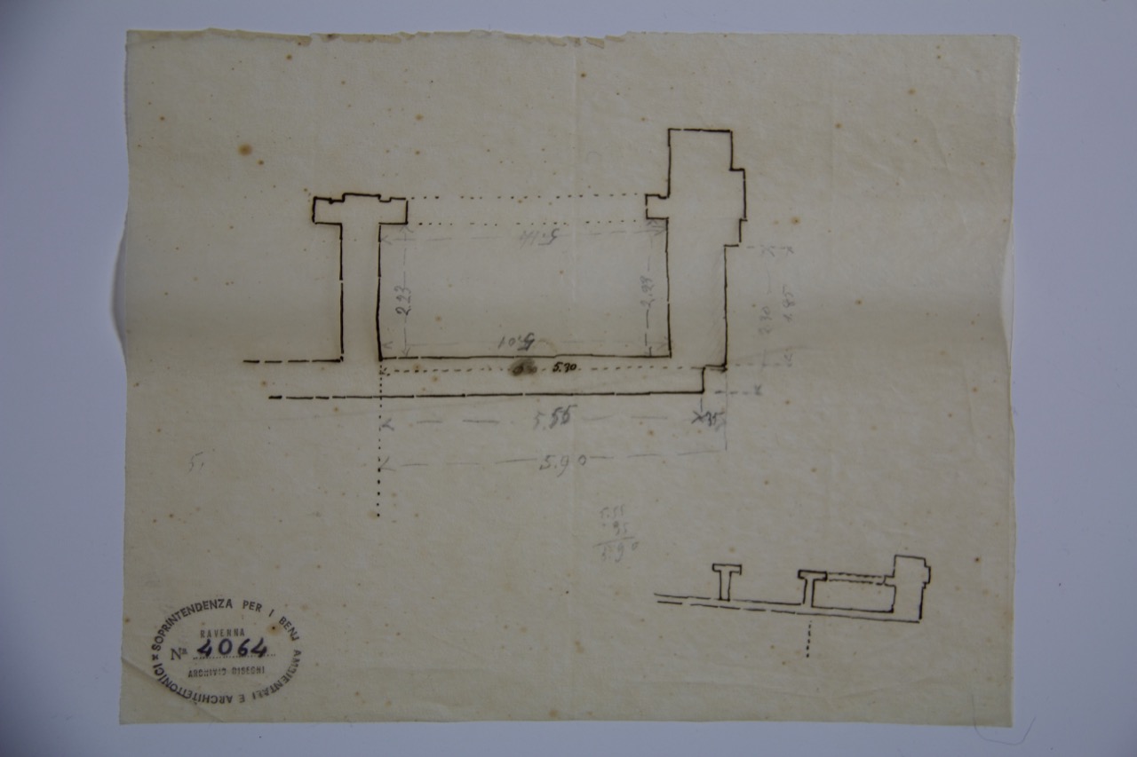 disegno architettonico, Rilievo di una cappella laterale della abbazia di San Mercuriale di Forlì di Anonimo italiano (XIX-XX)