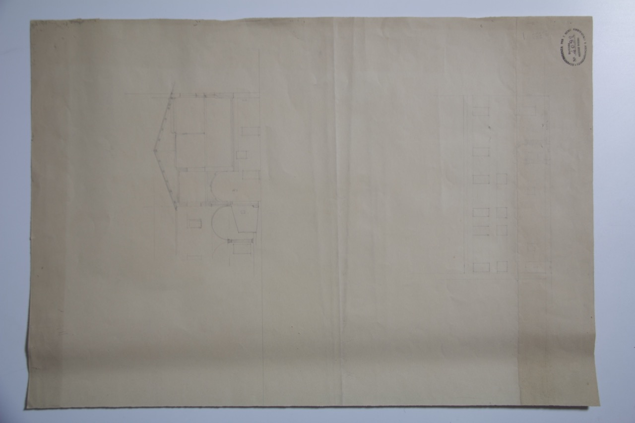 disegno architettonico, Chiostro della abbazia di San Mercuriale di Forlì di Anonimo italiano (XIX-XX)