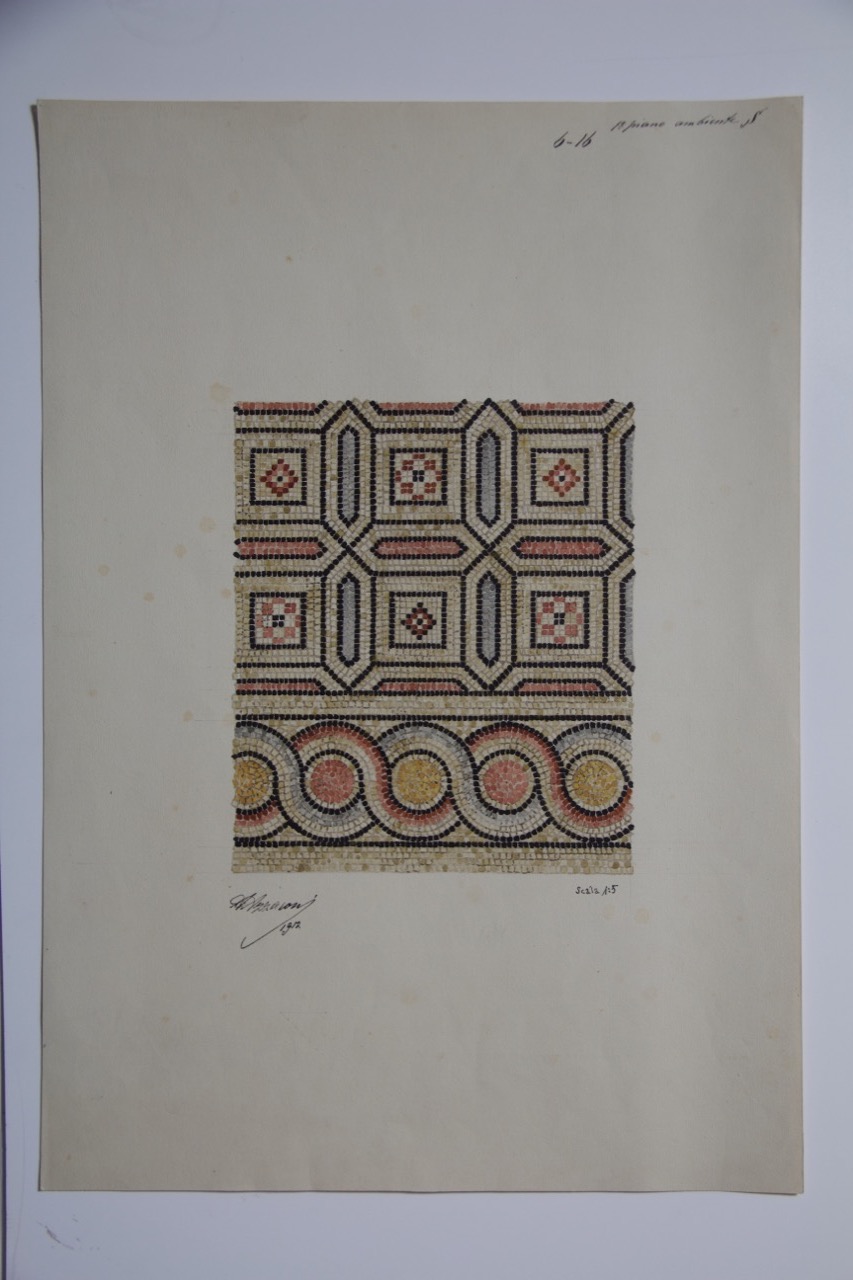 disegno architettonico, Pavimento musivo del palazzo di Teodorico di Ravenna - 1° piano di Azzaroni, Alessandro (XX)