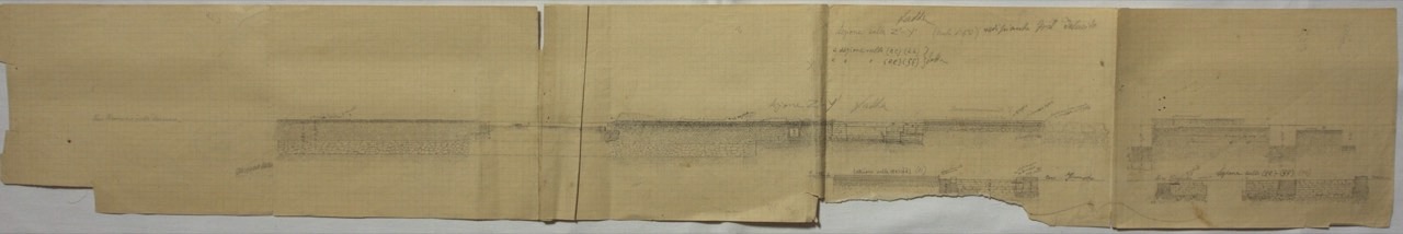 disegno architettonico, Sezione di un rilievo del palazzo di Teodorico di Ravenna di Anonimo italiano (XX)