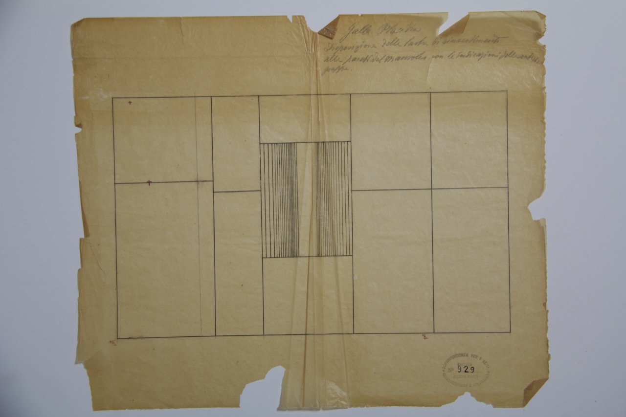 disegno architettonico, Disposizione delle lastre del Mausoleo di Galla Placidia di Ravenna di Anonimo italiano (XIX-XX)