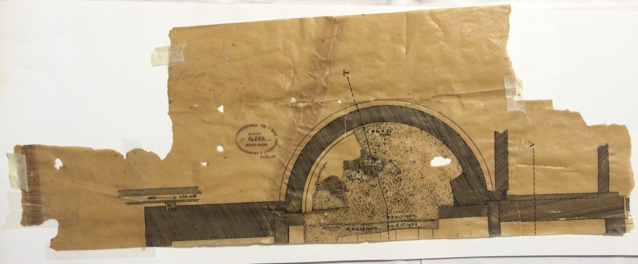 disegno architettonico, Pianta degli scavi del Palazzo di Teodorico di Azzaroni, Alessandro (XX)