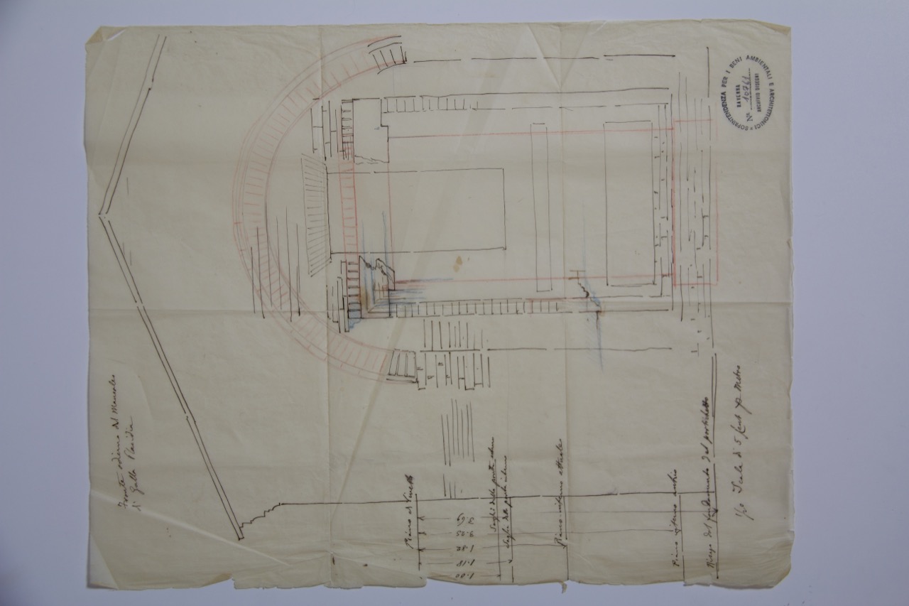 disegno architettonico, Fronte attuale del Mausoleo di Galla Placidia di Ravenna di Anonimo italiano (XIX-XX)