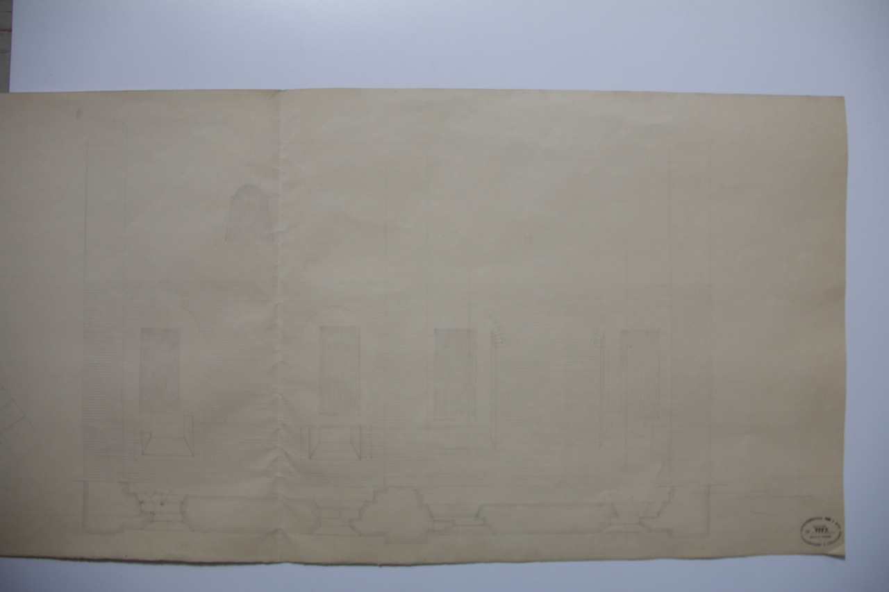 disegno architettonico, Disegno in pianta e alzato delle cappelle sul fianco sinistro della basilica di San Giovanni Evangelista di Ravenna di Anonimo italiano (XX)