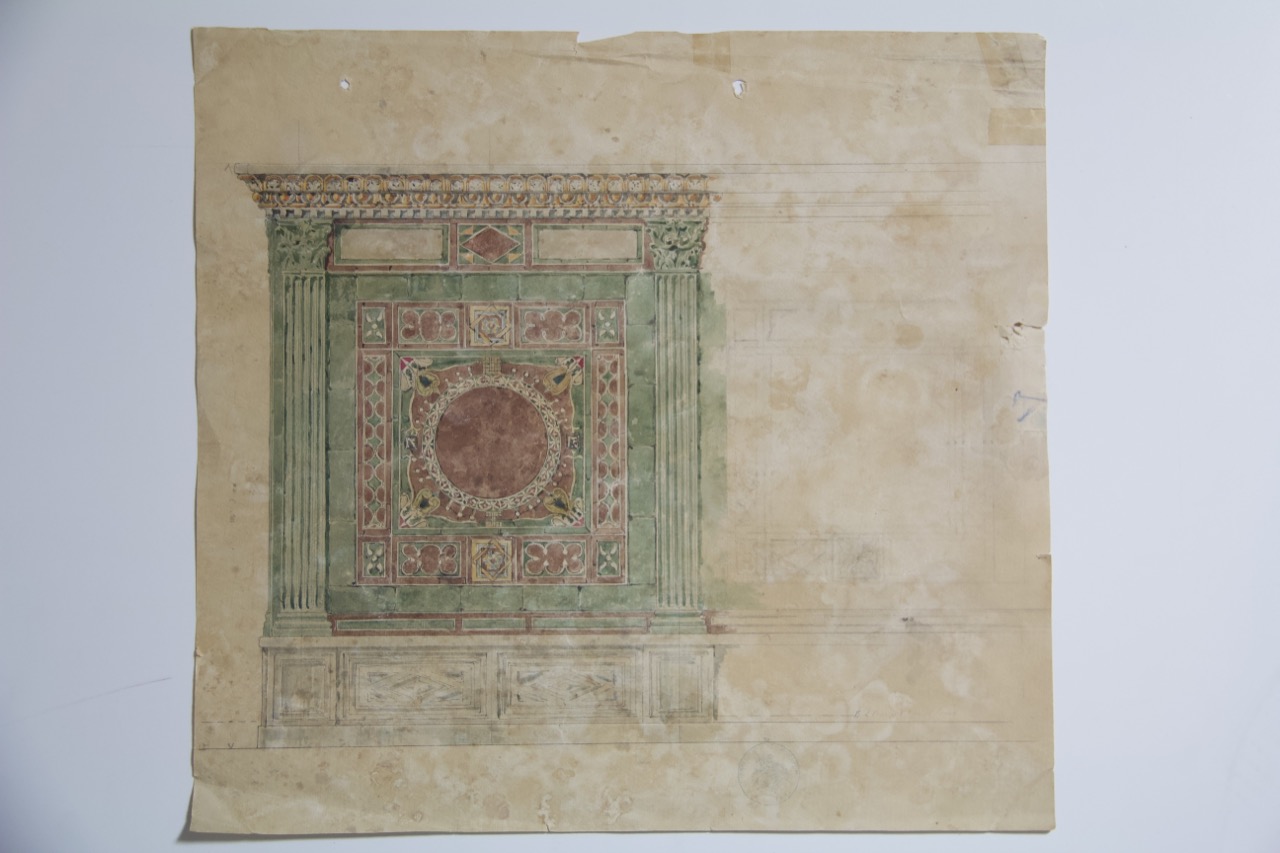 disegno architettonico, Tarsia marmorea dell’abside della basilica di San Vitale di Ravenna di Azzaroni, Alessandro (XIX)