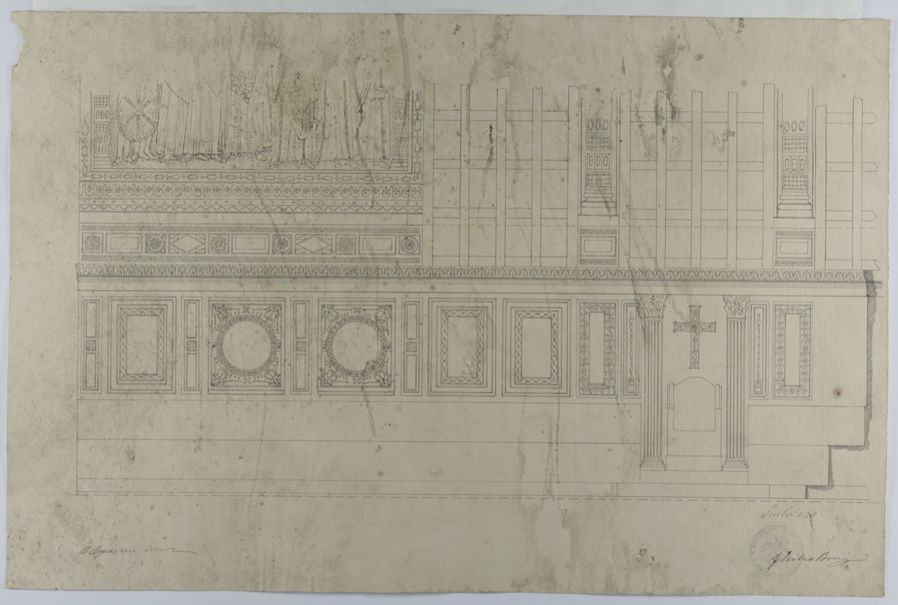 disegno architettonico, Tarsia marmorea dell’abside della basilica di San Vitale di Ravenna di Azzaroni, Alessandro (XIX-XX)