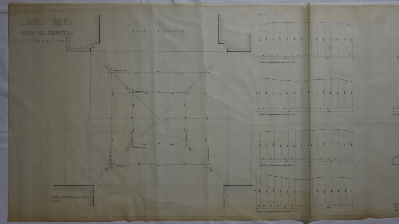 disegno architettonico, Profilo della volta del presbiterio della basilica di San Vitale di Ravenna di Anonimo italiano (XIX-XX)
