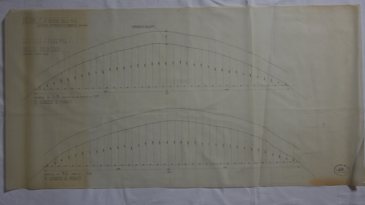 disegno architettonico, Profilo della volta del presbiterio della basilica di San Vitale di Ravenna di Anonimo italiano (XIX-XX)