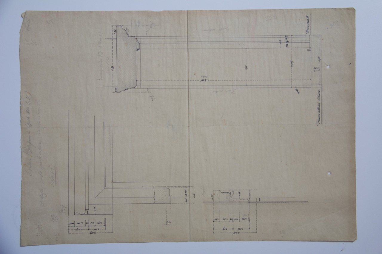 disegno architettonico, Dettaglio della parte interna della porta della basilica di San Vitale di Ravenna di Anonimo italiano (XIX-XX)