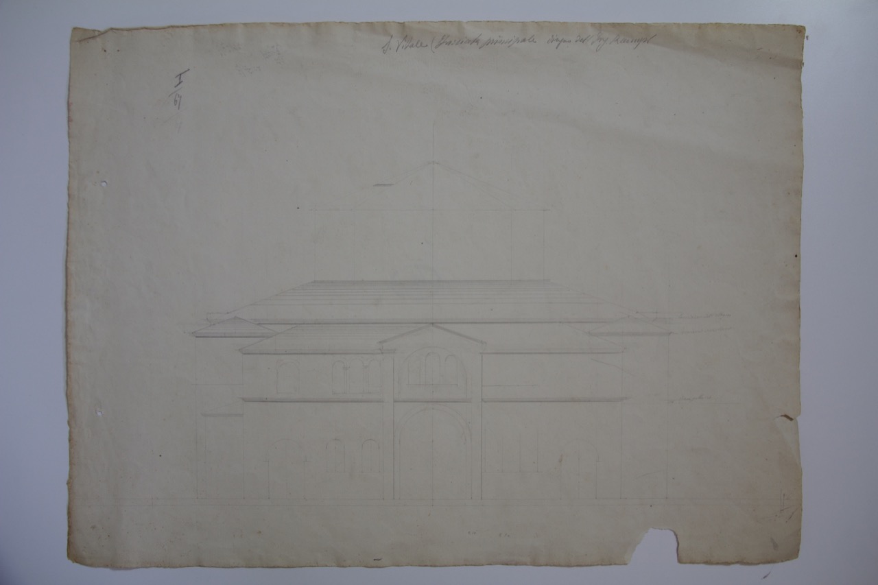 disegno architettonico, Facciata principale dell’abside della basilica di San Vitale di Ravenna di Ranuzzi, Alessandro (XIX)