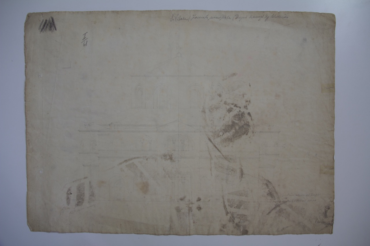 disegno architettonico, Facciata principale dell’abside della basilica di San Vitale di Ravenna di Ranuzzi, Alessandro (XIX)