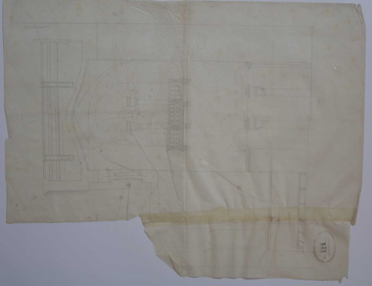 disegno architettonico, Sezione dell’abside e del presbitero della basilica di San Vitale di Ravenna di Anonimo italiano (XIX-XX)