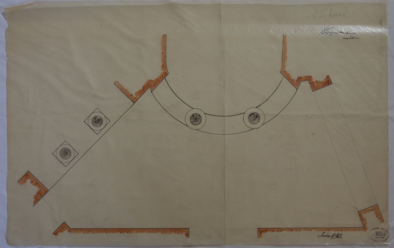 disegno architettonico, Prima campata della basilica di San Vitale di Ravenna di Anonimo italiano (XIX-XX)