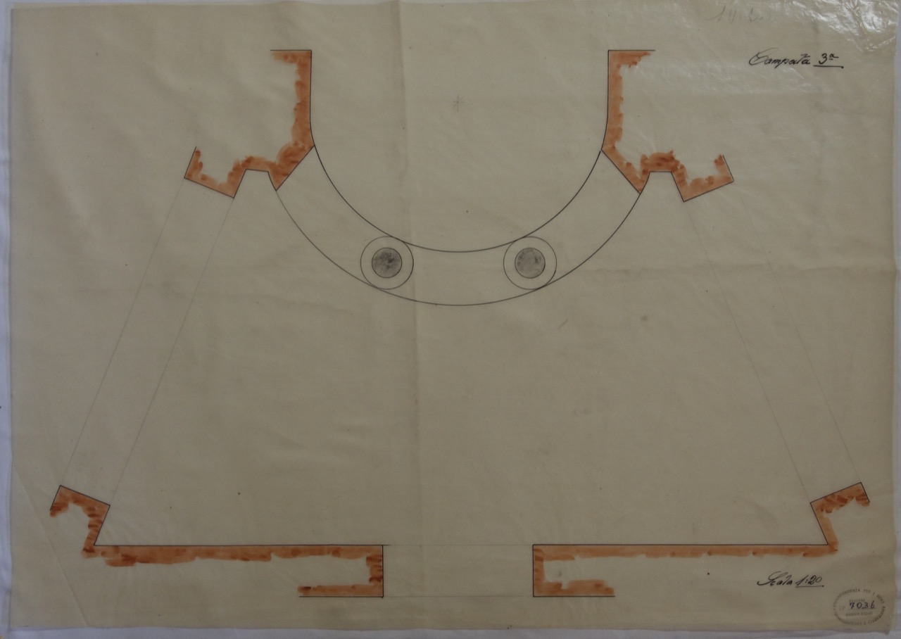 disegno architettonico, Terza campata della basilica di San Vitale di Ravenna di Anonimo italiano (XIX-XX)