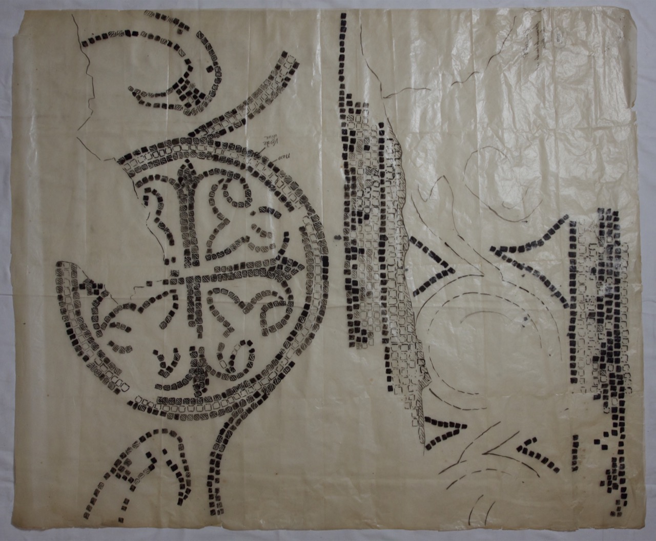 disegno architettonico, Lacerto musivo pavimentale dell'interno della basilica di San Vitale di Ravenna di Azzaroni, Alessandro (XIX-XX)