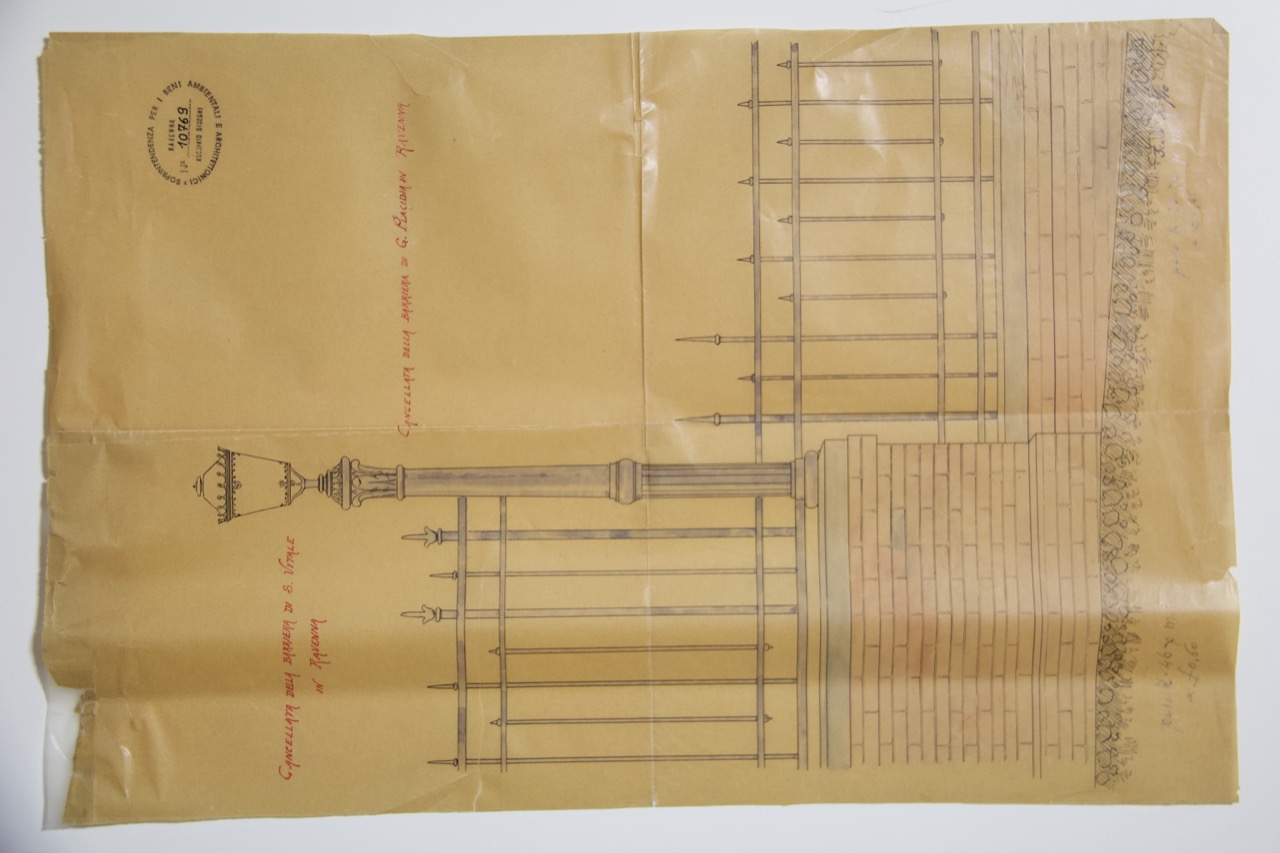 disegno architettonico, Cancellata della barriera della basilica di San Vitale di Ravenna di Anonimo italiano (XIX-XX)