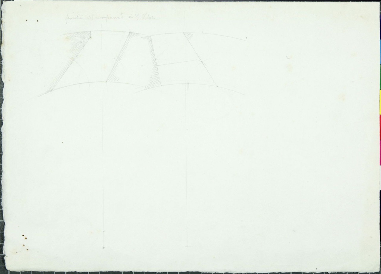 disegno architettonico, Pianta delle finestre del campanile della basilica di San Vitale di Ravenna di Anonimo italiano (XX)