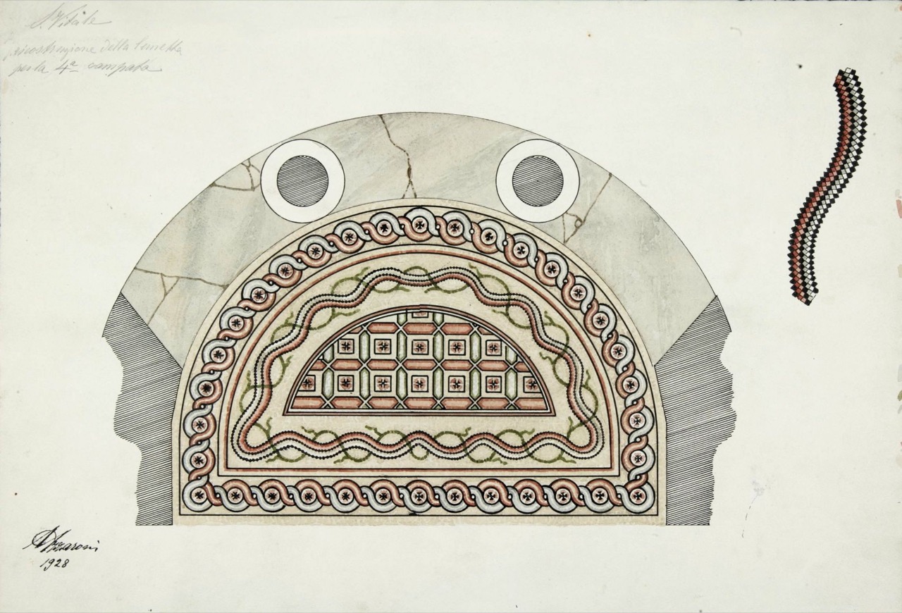 disegno architettonico, Ricostruzione della lunetta per la 4° campata della basilica di San Vitale di Ravenna di Azzaroni, Alessandro (XX)